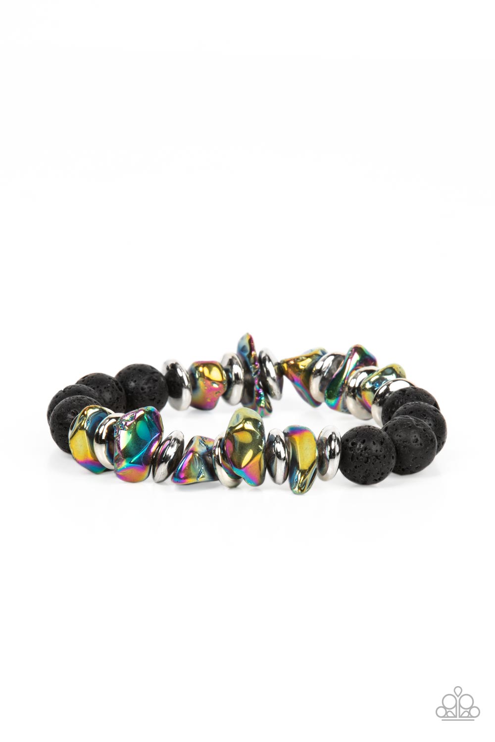 Volcanic Vacay Multi Oil Spill and Lava Rock Bracelet - Paparazzi Accessories- lightbox - CarasShop.com - Paparazzi Jewelry by Cara Jewels