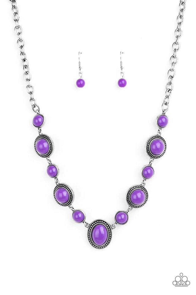 Voyager Vibes Purple Necklace - Paparazzi Accessories- lightbox - CarasShop.com - Paparazzi Jewelry by Cara Jewels