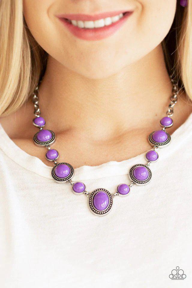 Voyager Vibes Purple Necklace - Paparazzi Accessories- lightbox - CarasShop.com - Paparazzi Jewelry by Cara Jewels