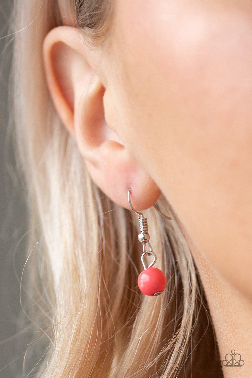 Wait and SEA Coral and Silver Necklace - Paparazzi Accessories - free matching earrings -CarasShop.com - Paparazzi Jewelry by Cara Jewels