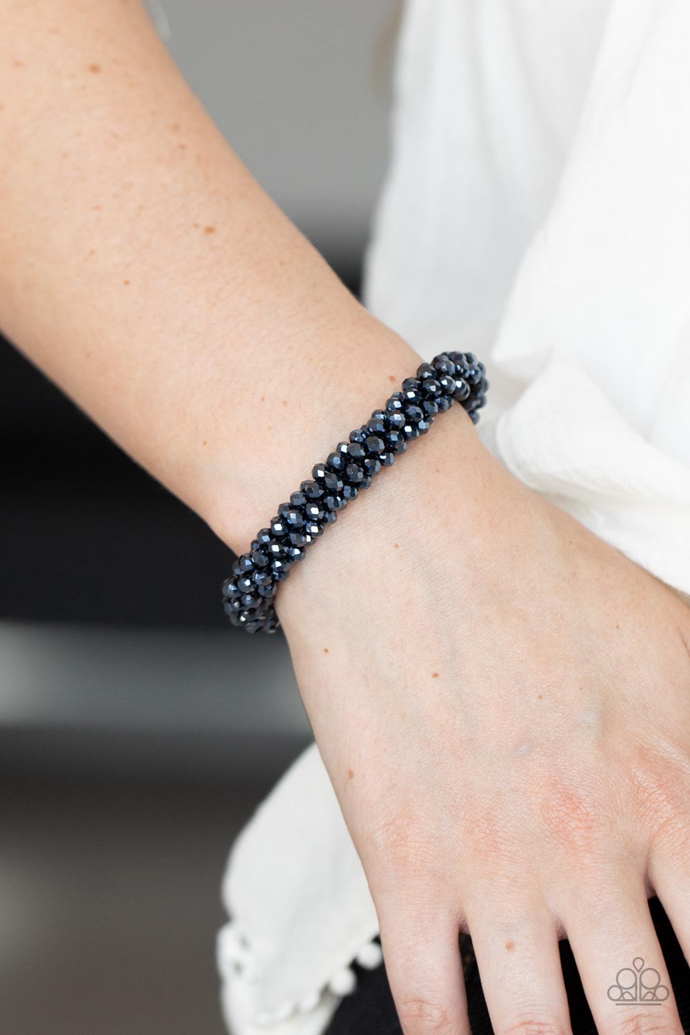 Wake Up and Sparkle Blue Bracelet - Paparazzi Accessories- lightbox - CarasShop.com - Paparazzi Jewelry by Cara Jewels