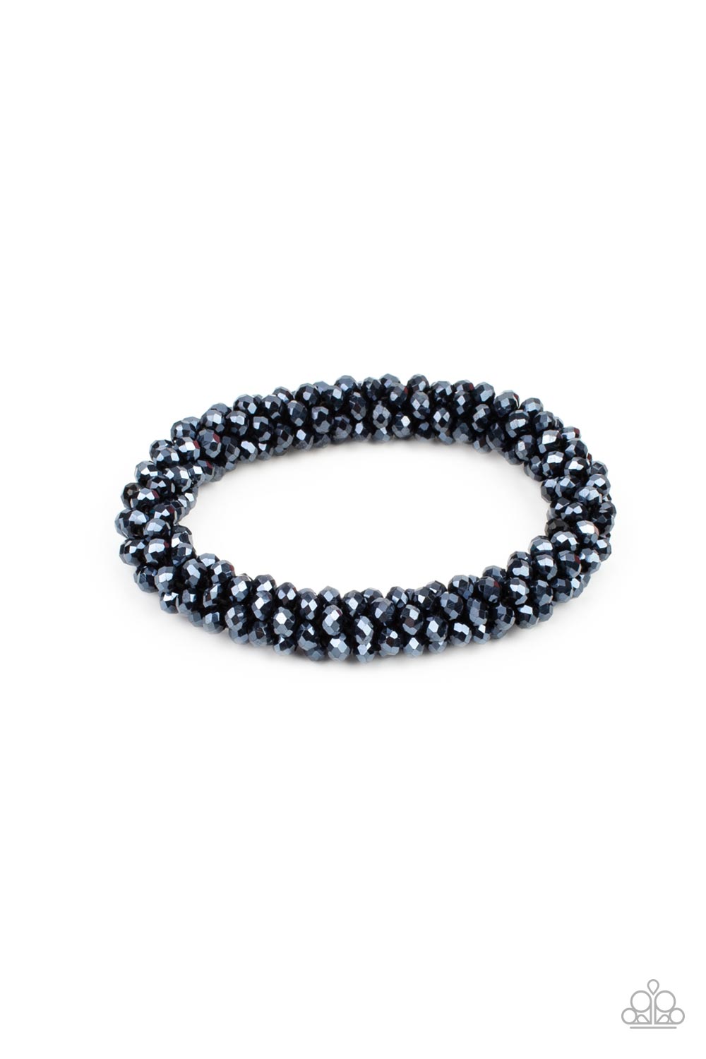 Wake Up and Sparkle Blue Bracelet - Paparazzi Accessories- on model - CarasShop.com - Paparazzi Jewelry by Cara Jewels
