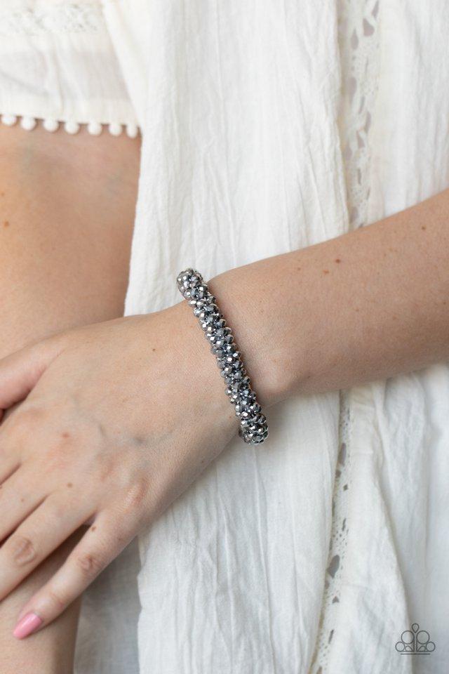 Wake Up and Sparkle Silver Bracelet - Paparazzi Accessories- lightbox - CarasShop.com - Paparazzi Jewelry by Cara Jewels