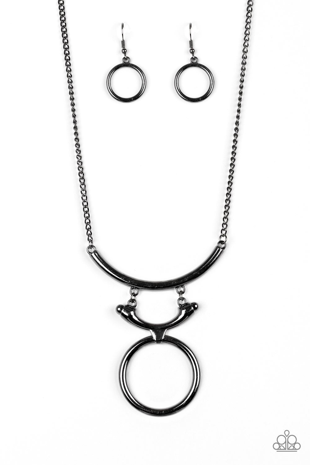Walk Like An Egyptian Gunmetal Black Necklace - Paparazzi Accessories- lightbox - CarasShop.com - Paparazzi Jewelry by Cara Jewels