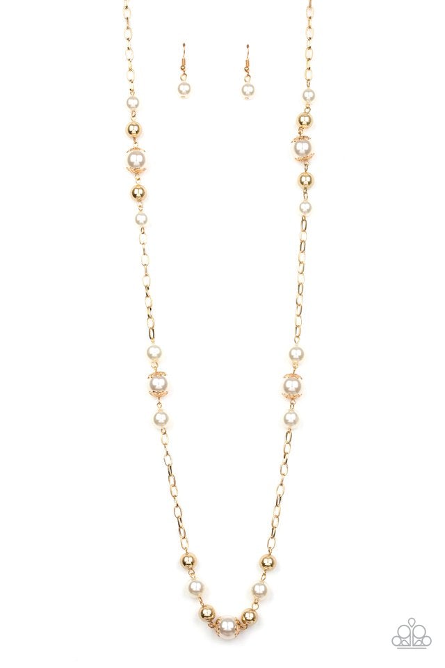 Wall Street Waltz Gold Necklace - Paparazzi Accessories- lightbox - CarasShop.com - Paparazzi Jewelry by Cara Jewels