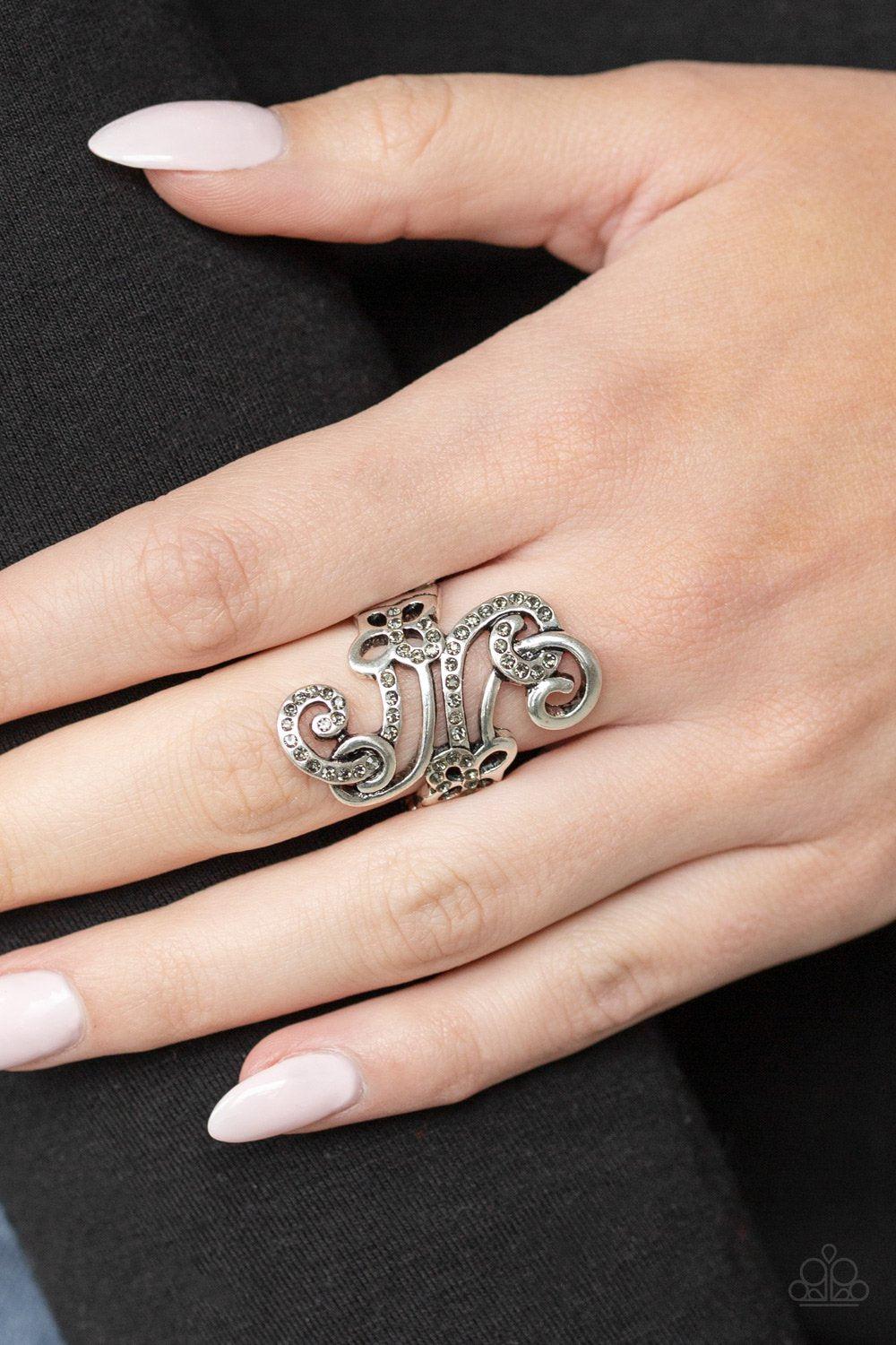 Waltzing Wonders Silver Ring - Paparazzi Accessories- lightbox - CarasShop.com - Paparazzi Jewelry by Cara Jewels