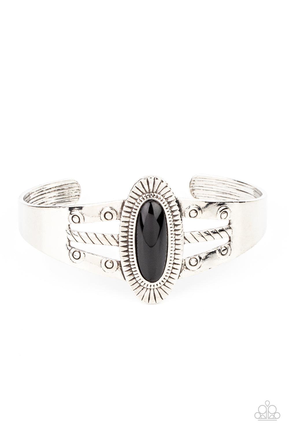 Wanderlust Walkabout Black Cuff Bracelet - Paparazzi Accessories- lightbox - CarasShop.com - Paparazzi Jewelry by Cara Jewels