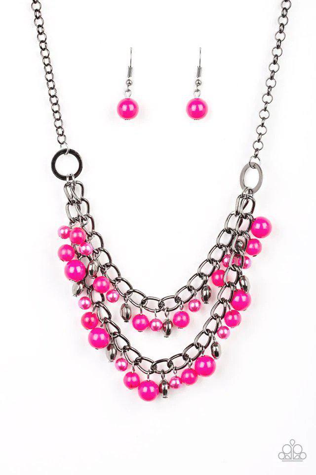 Watch Me Now Pink Necklace - Paparazzi Accessories- lightbox - CarasShop.com - Paparazzi Jewelry by Cara Jewels