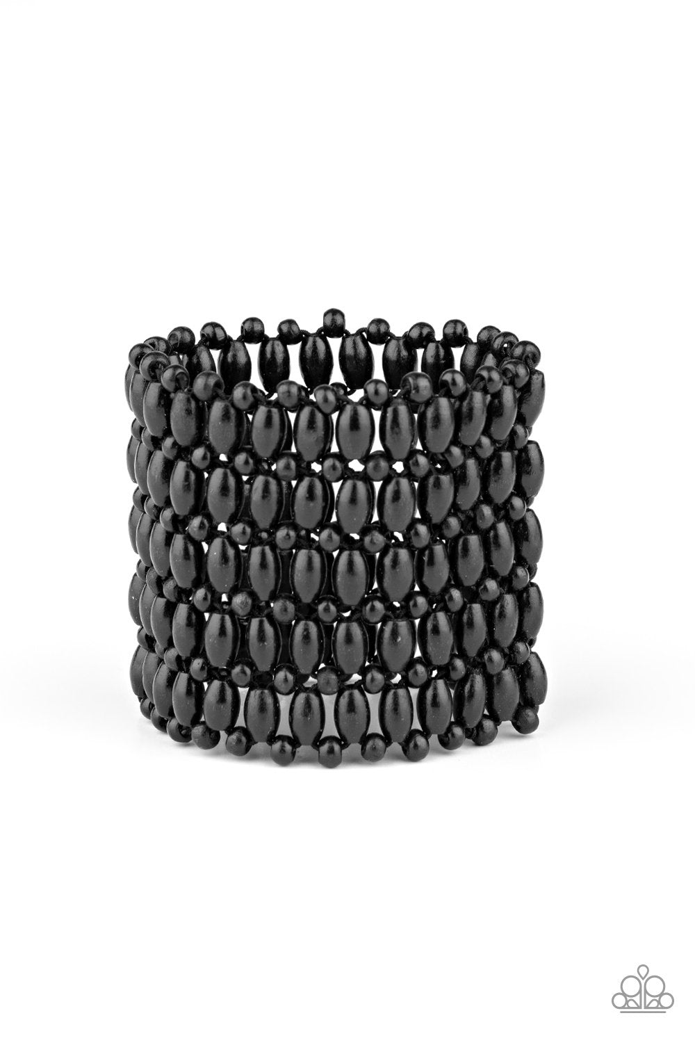 Way Down In Kokomo Black Wood Bracelet - Paparazzi Accessories- on model - CarasShop.com - Paparazzi Jewelry by Cara Jewels