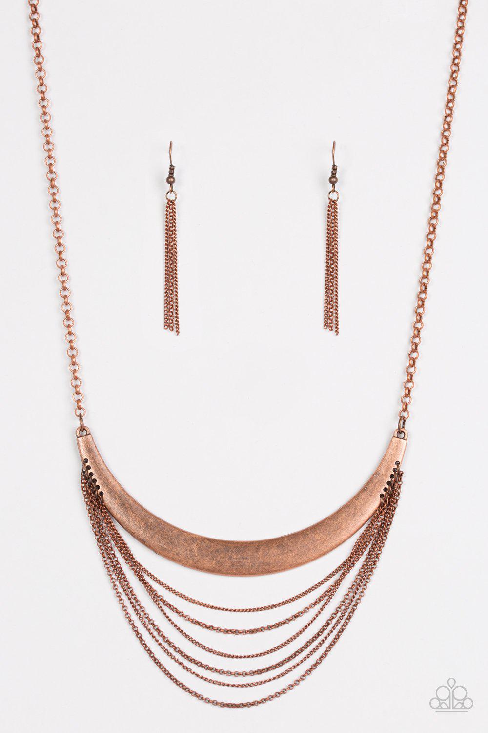 Way Wayfarer Copper Necklace - Paparazzi Accessories- lightbox - CarasShop.com - Paparazzi Jewelry by Cara Jewels