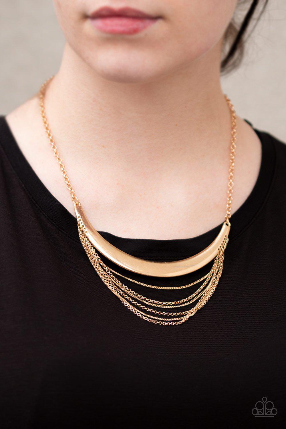 Way Wayfarer Gold Necklace - Paparazzi Accessories- lightbox - CarasShop.com - Paparazzi Jewelry by Cara Jewels