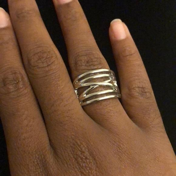 Way Wayward Silver Ring - Paparazzi Accessories- lightbox - CarasShop.com - Paparazzi Jewelry by Cara Jewels