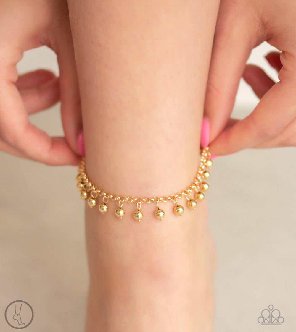 West Coast Cruzin' Gold Anklet - Paparazzi Accessories- lightbox - CarasShop.com - Paparazzi Jewelry by Cara Jewels