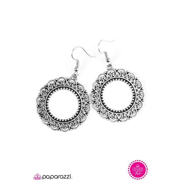West is Best Silver Earrings - Paparazzi Accessories- lightbox - CarasShop.com - Paparazzi Jewelry by Cara Jewels