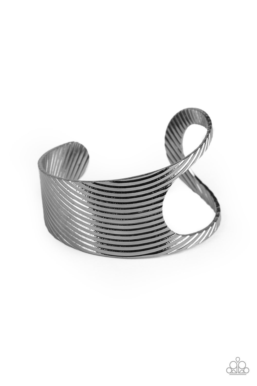 What GLEAMS Are Made Of Black Gunmetal Cuff Bracelet - Paparazzi Accessories- lightbox - CarasShop.com - Paparazzi Jewelry by Cara Jewels