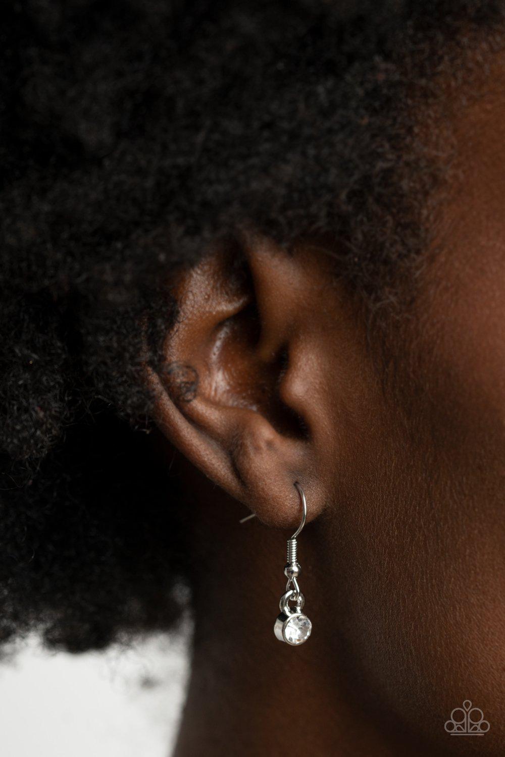 What GLOWS Up Blue and Silver Tassel Necklace - Paparazzi Accessories - free matching earrings -CarasShop.com - Paparazzi Jewelry by Cara Jewels