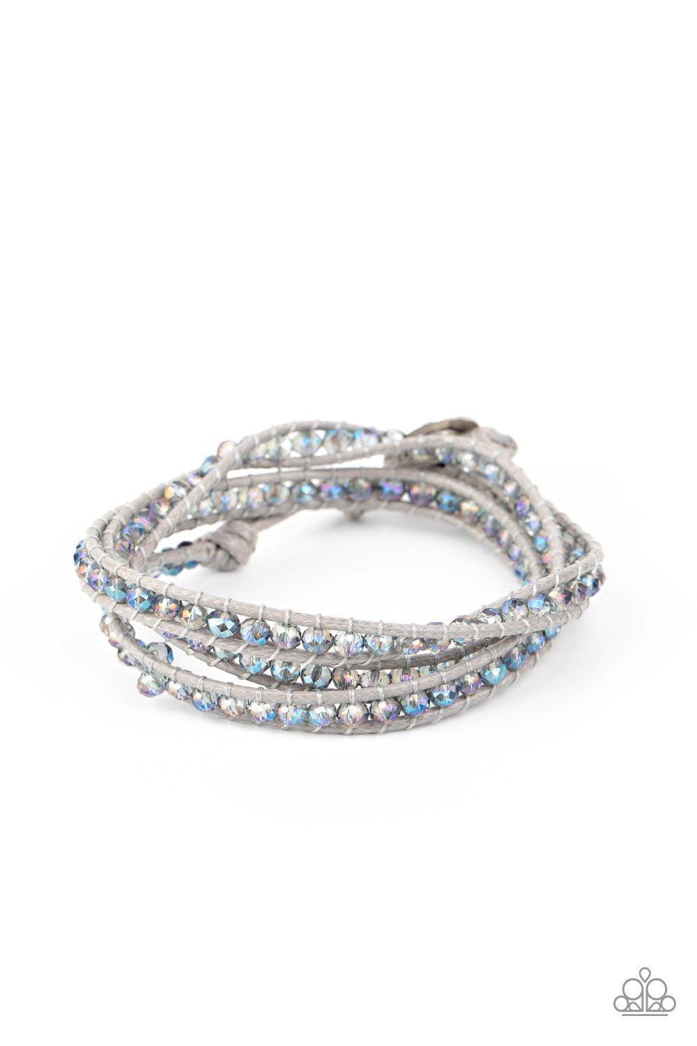 What Goes Around Multi Iridescent Gem Wrap Bracelet - Paparazzi Accessories- lightbox - CarasShop.com - Paparazzi Jewelry by Cara Jewels