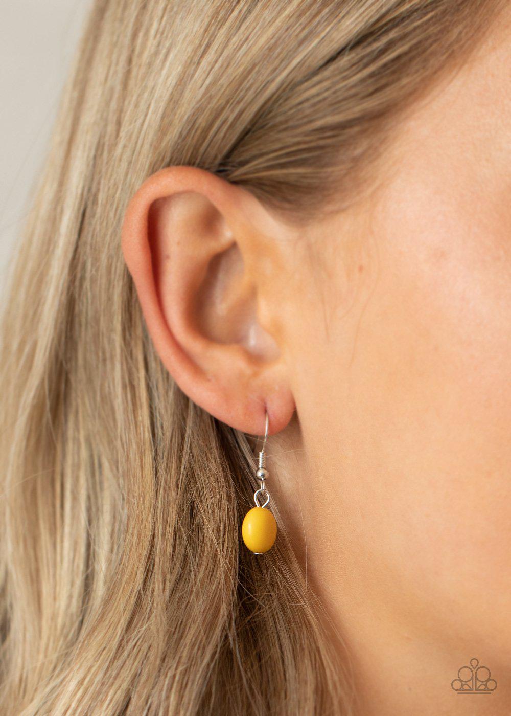 When I GLOW Up Yellow Necklace - Paparazzi Accessories - free matching earrings -CarasShop.com - Paparazzi Jewelry by Cara Jewels