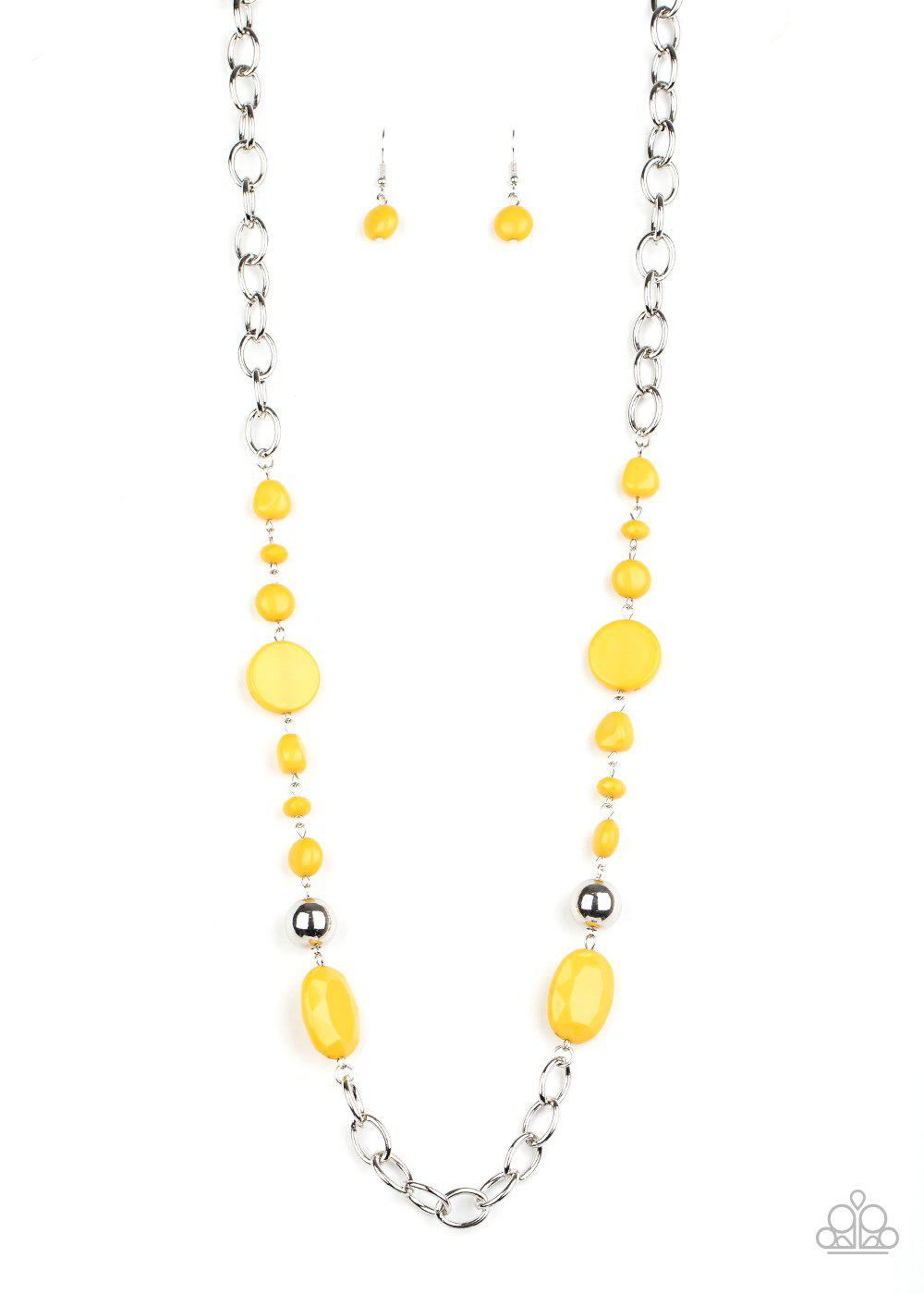 When I GLOW Up Yellow Necklace - Paparazzi Accessories- lightbox - CarasShop.com - Paparazzi Jewelry by Cara Jewels