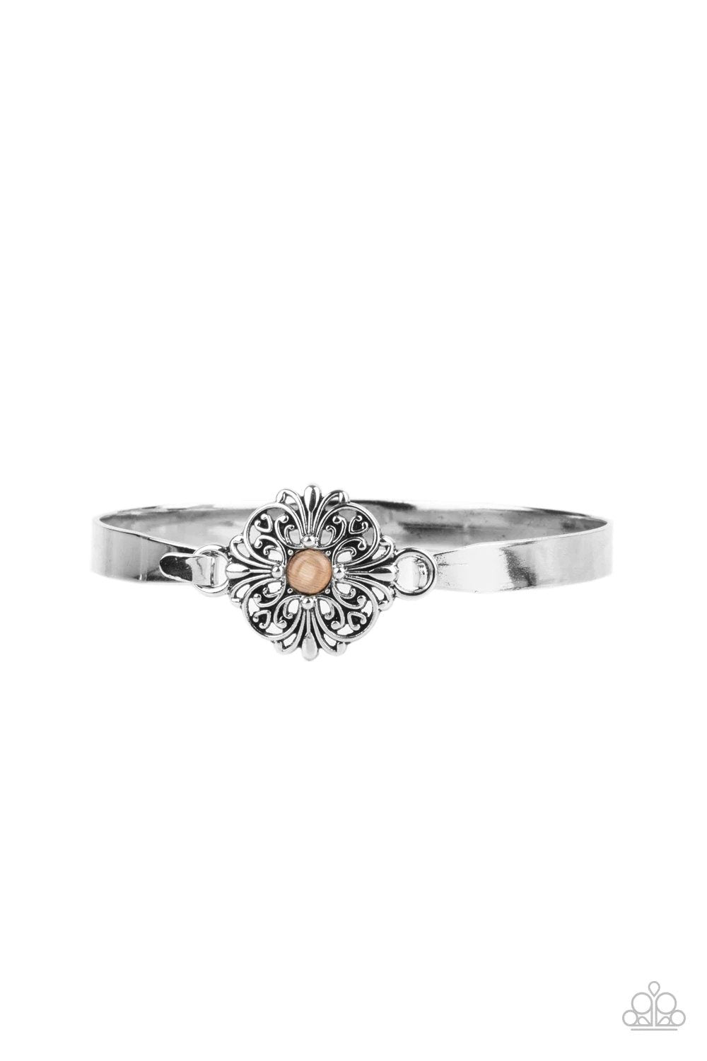 Whimsically Welcoming Orange Bracelet - Paparazzi Accessories- lightbox - CarasShop.com - Paparazzi Jewelry by Cara Jewels