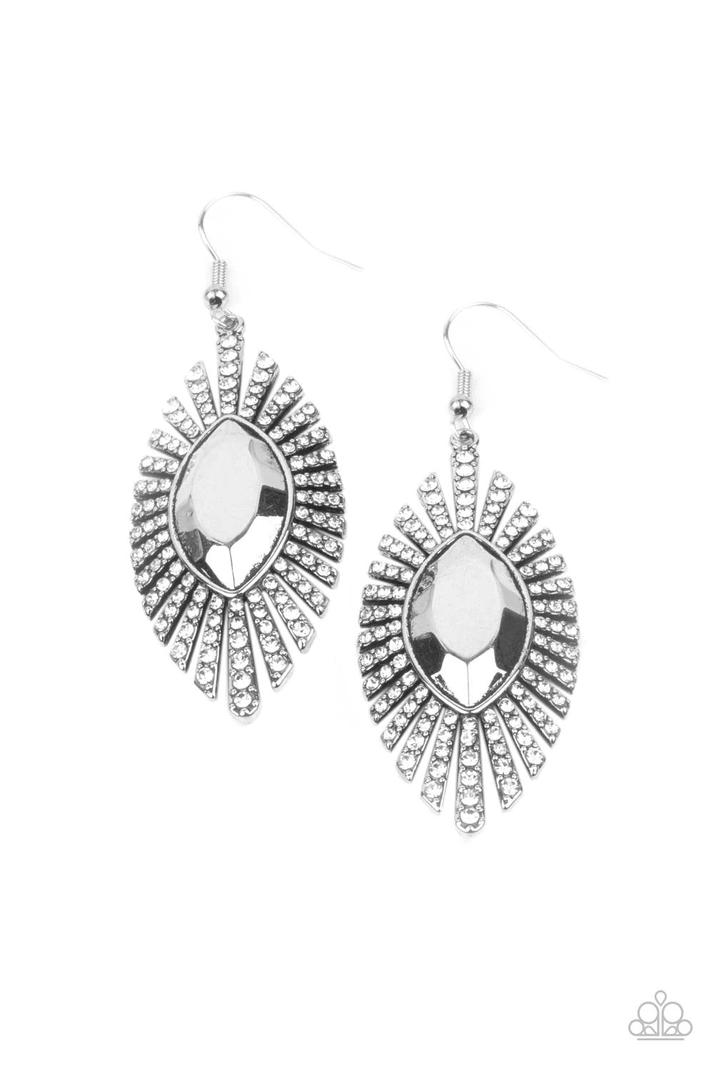 Who Is The FIERCEST Of Them All White Earrings - Paparazzi Accessories- lightbox - CarasShop.com - Paparazzi Jewelry by Cara Jewels