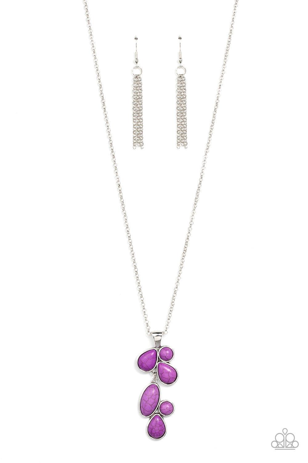 Wild Bunch Flair Purple Stone Necklace - Paparazzi Accessories- lightbox - CarasShop.com - Paparazzi Jewelry by Cara Jewels