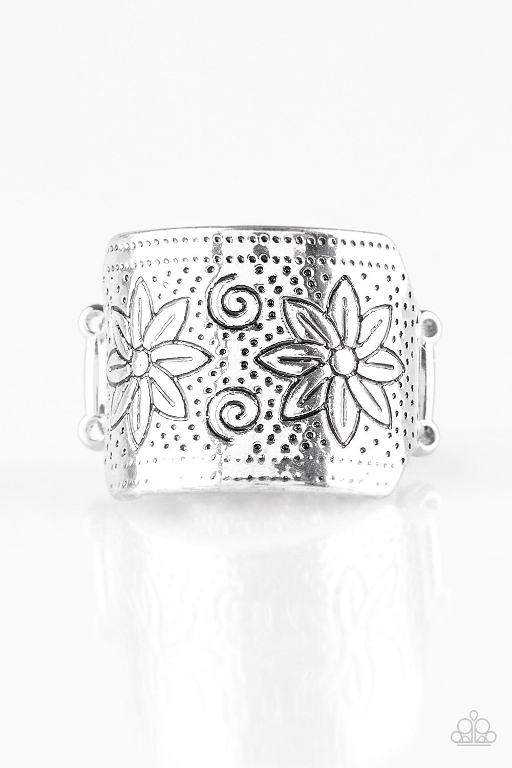 Wild Meadows Silver Ring - Paparazzi Accessories- lightbox - CarasShop.com - Paparazzi Jewelry by Cara Jewels