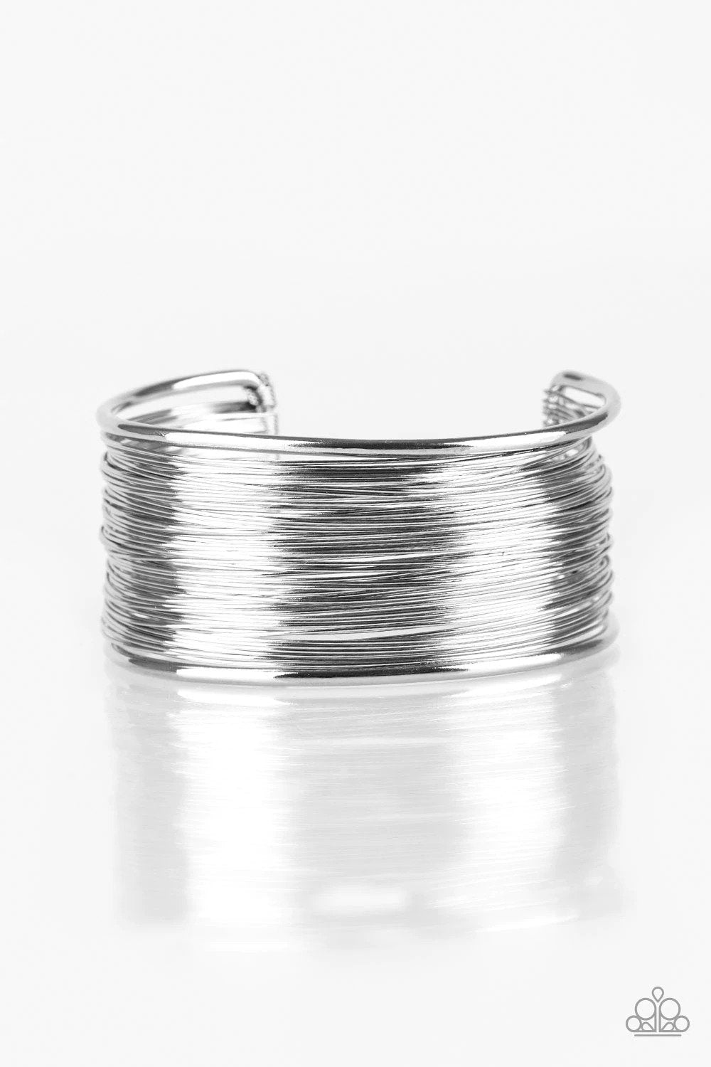 Wire Warrior Silver Cuff Bracelet - Paparazzi Accessories- lightbox - CarasShop.com - Paparazzi Jewelry by Cara Jewels