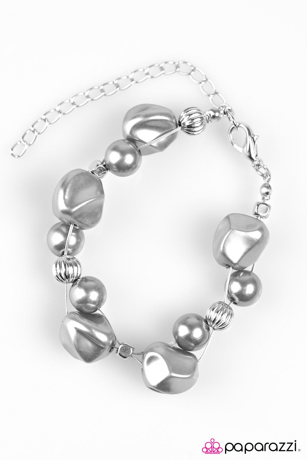 Wish Me Luck! Silver Bracelet - Paparazzi Accessories- on model - CarasShop.com - Paparazzi Jewelry by Cara Jewels