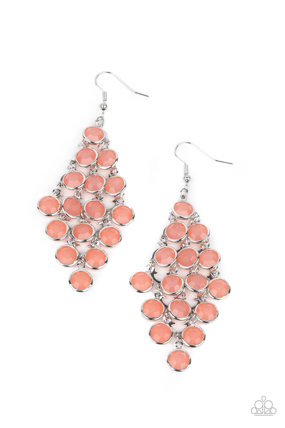 With All DEW Respect Orange Gem Earrings - Paparazzi Accessories- lightbox - CarasShop.com - Paparazzi Jewelry by Cara Jewels