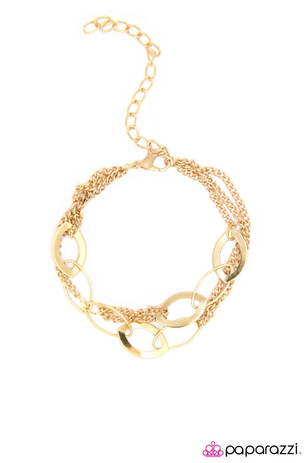 Without A Trace Gold Bracelet - Paparazzi Accessories- on model - CarasShop.com - Paparazzi Jewelry by Cara Jewels