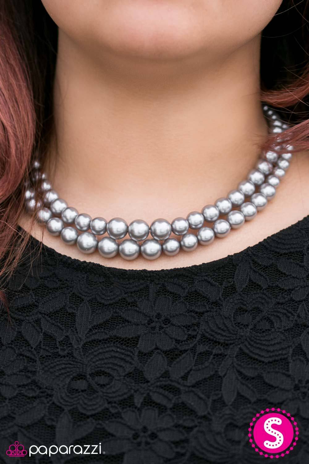 Woman of the Year Silver Pearl Necklace - Paparazzi Accessories- lightbox - CarasShop.com - Paparazzi Jewelry by Cara Jewels