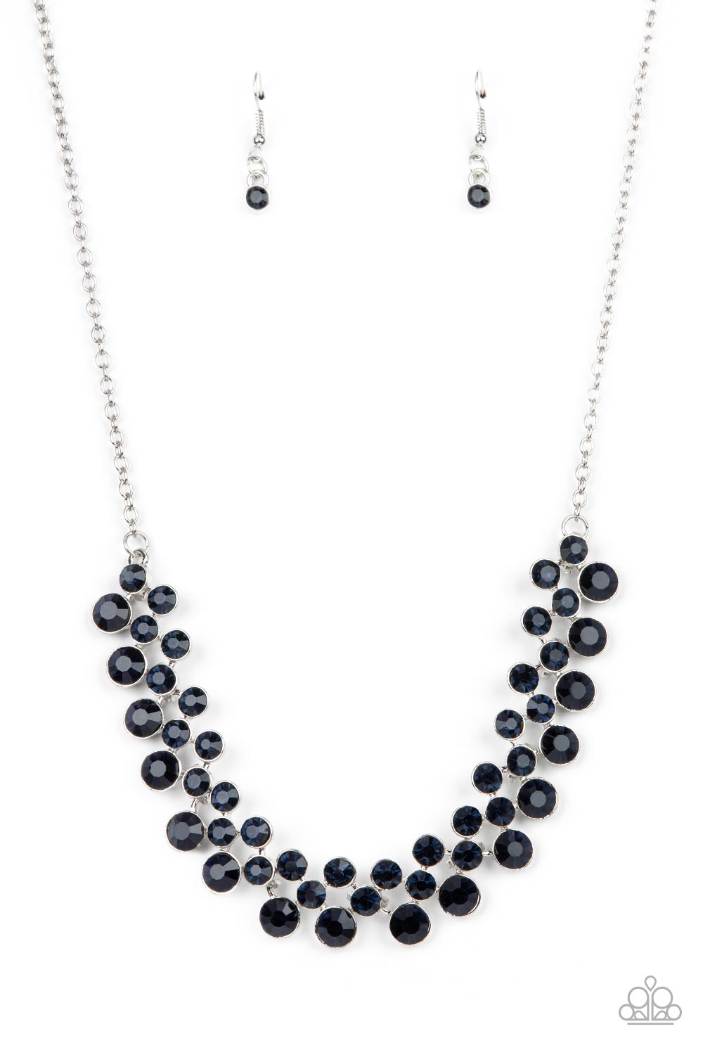 Won The Lottery Blue Rhinestone Necklace - Paparazzi Accessories- lightbox - CarasShop.com - Paparazzi Jewelry by Cara Jewels