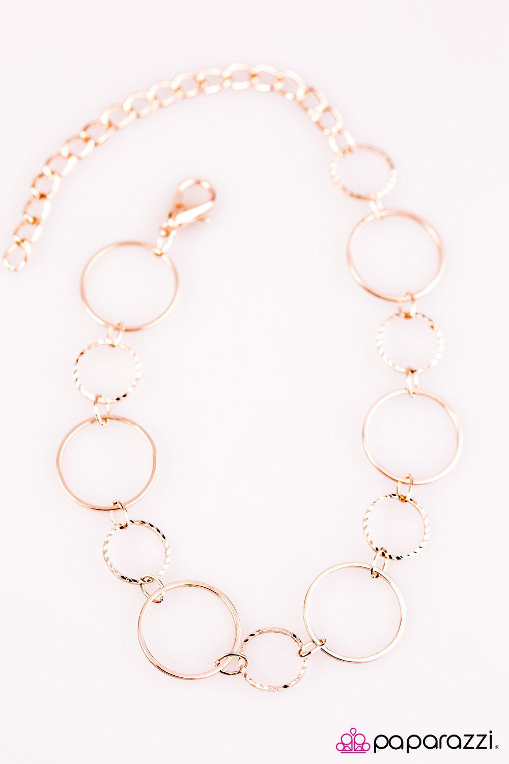 World Of Shimmer Copper Bracelet - Paparazzi Accessories- on model - CarasShop.com - Paparazzi Jewelry by Cara Jewels