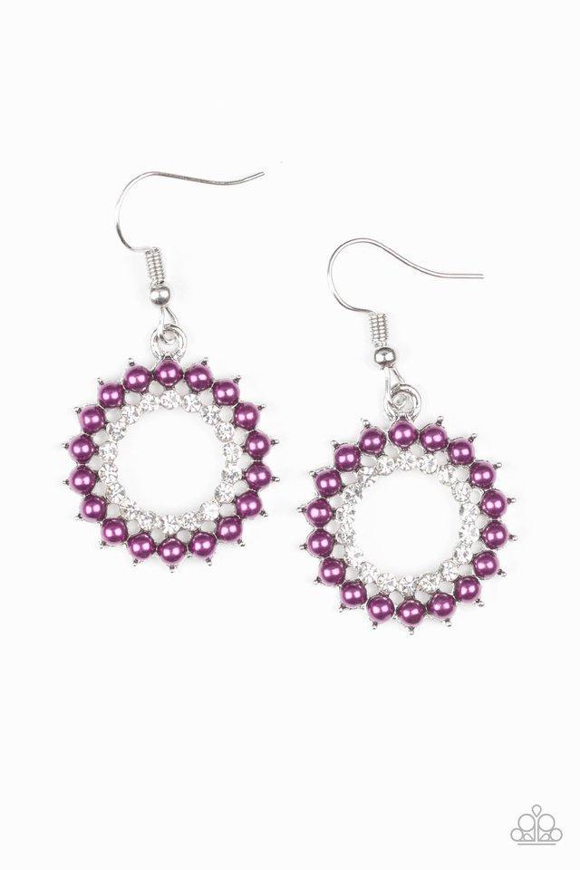 Wreathed In Radiance Purple Pearl Earrings - Paparazzi Accessories- lightbox - CarasShop.com - Paparazzi Jewelry by Cara Jewels