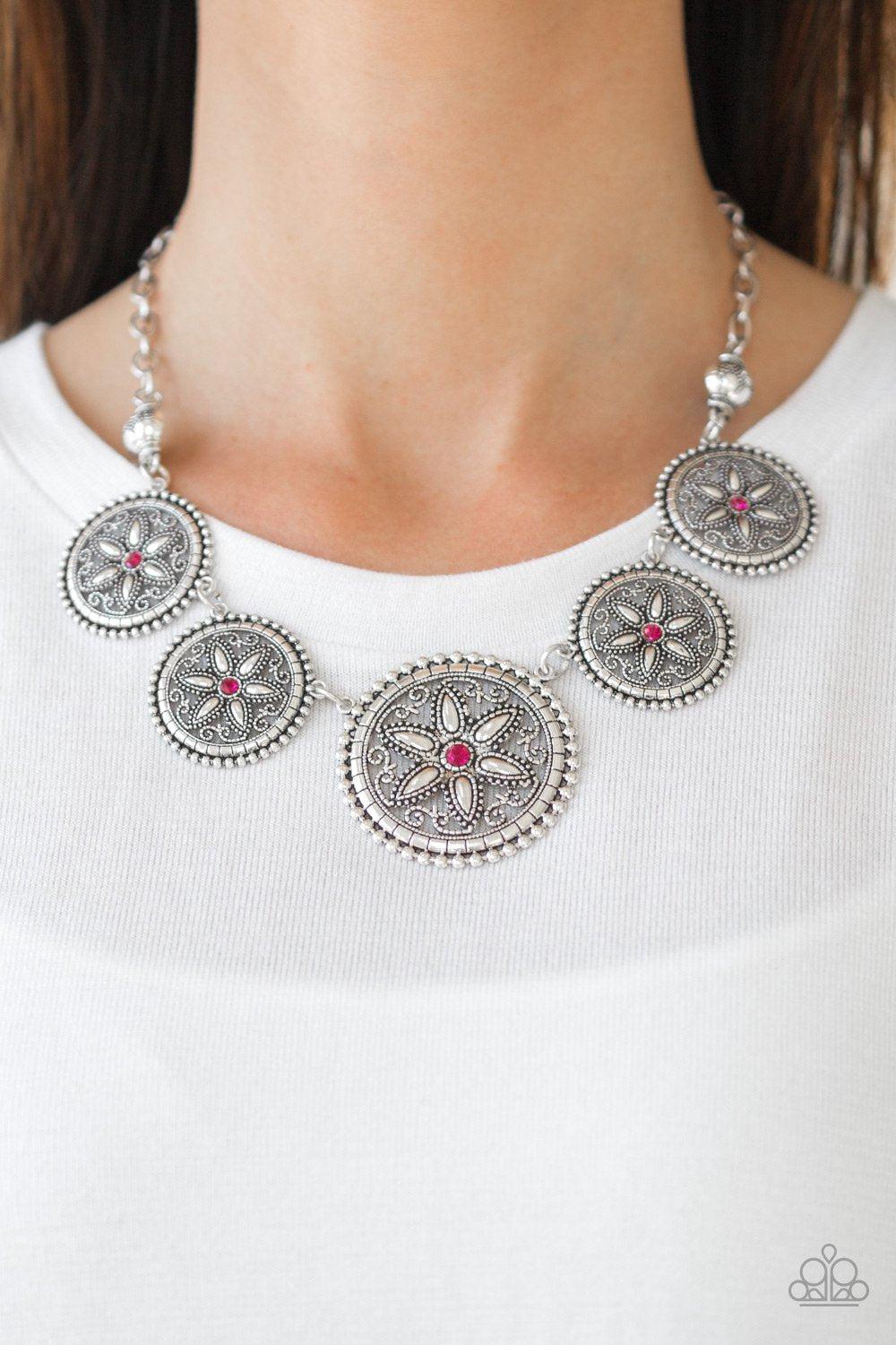 Written In The STAR LILLIES Pink Necklace - Paparazzi Accessories- lightbox - CarasShop.com - Paparazzi Jewelry by Cara Jewels