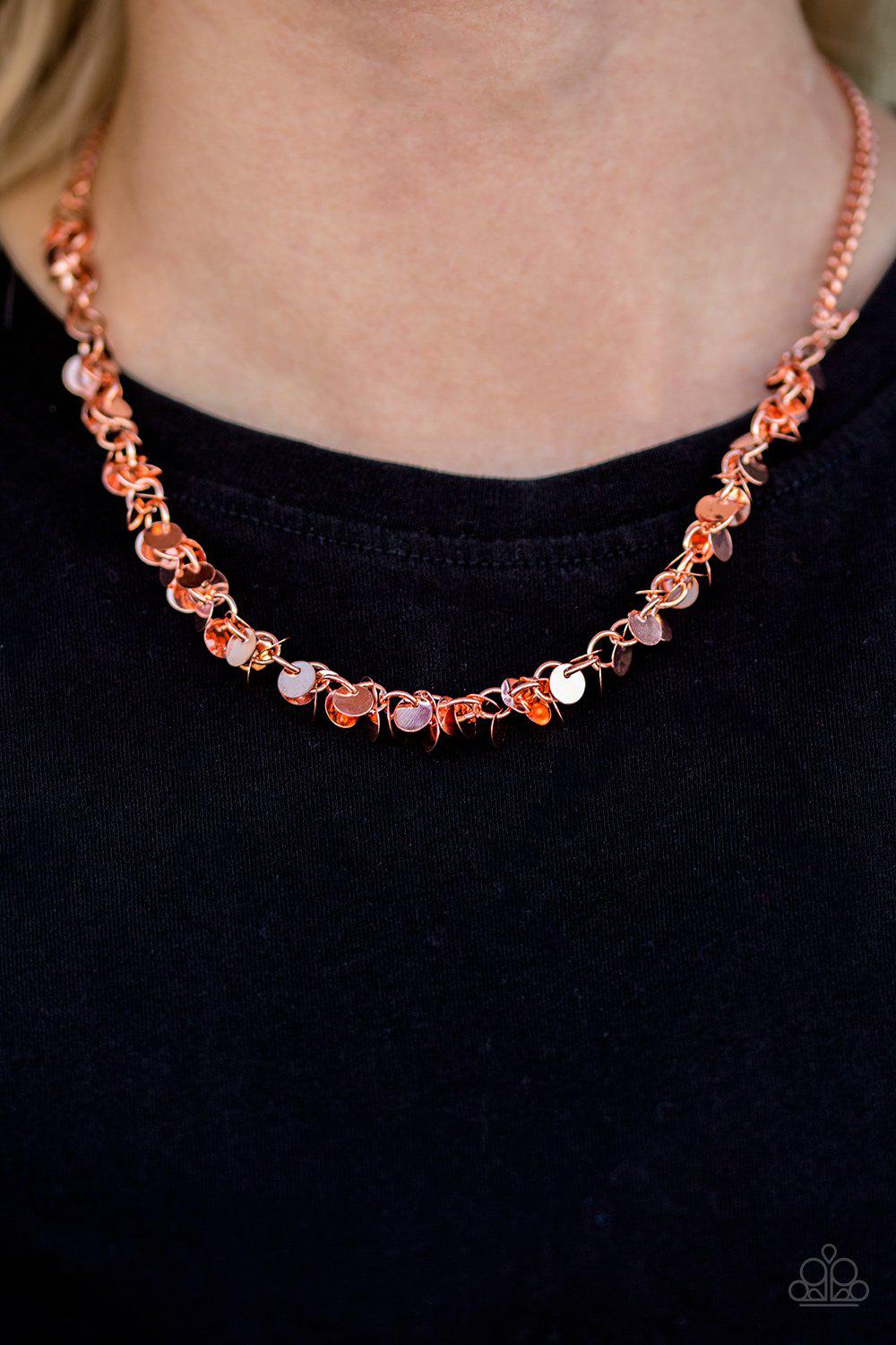 Year To Shimmer Copper Necklace - Paparazzi Accessories- lightbox - CarasShop.com - Paparazzi Jewelry by Cara Jewels