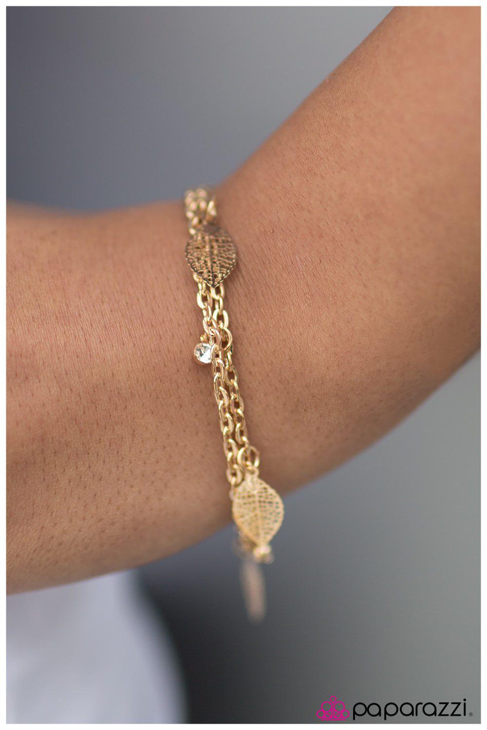 You Better BeLEAF It Gold Bracelet - Paparazzi Accessories- lightbox - CarasShop.com - Paparazzi Jewelry by Cara Jewels