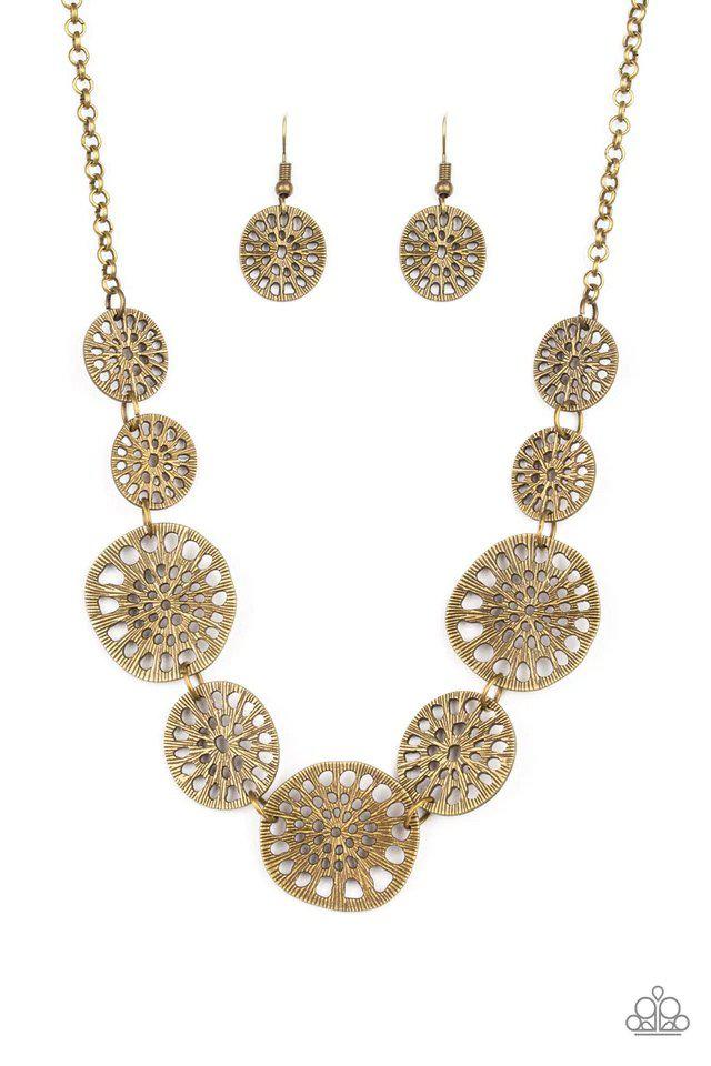 Your Own Free Wheel Brass Necklace - Paparazzi Accessories- lightbox - CarasShop.com - Paparazzi Jewelry by Cara Jewels