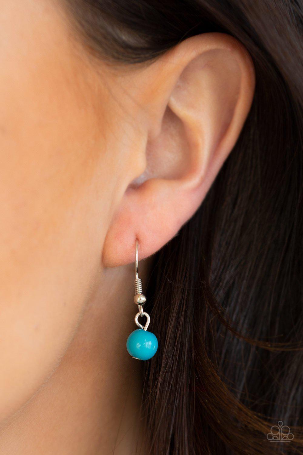 Your SUNDAE's Best Blue and Green Fringe Necklace - Paparazzi Accessories - free matching earrings -CarasShop.com - Paparazzi Jewelry by Cara Jewels