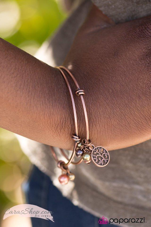 Zen Party Copper Charm Bangle Bracelet Set - Paparazzi Accessories- lightbox - CarasShop.com - Paparazzi Jewelry by Cara Jewels