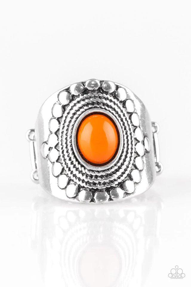 ZEN To One Orange Ring - Paparazzi Accessories- lightbox - CarasShop.com - Paparazzi Jewelry by Cara Jewels